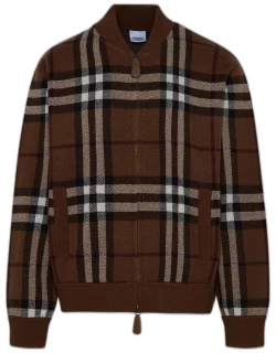 BURBERRY Brown Cashmere Bomber Jacket