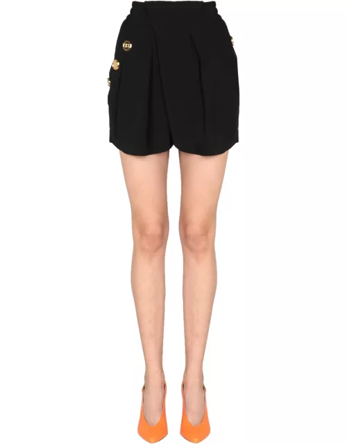 balmain shorts with embossed button