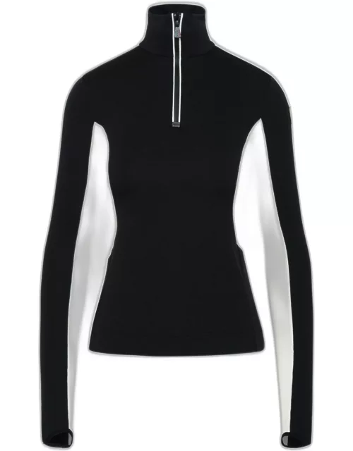 MONCLER GRENOBLE Black Polyester Blend Turtleneck Sweater