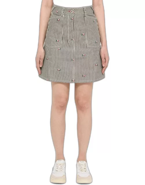 Striped cotton skirt