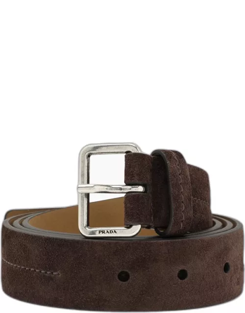 Dark brown suede belt