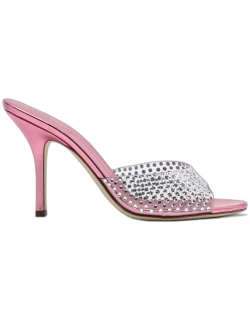 Pink Penelope mules with crystal