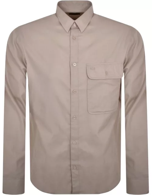 Armani Exchange Long Sleeved Loose Shirt Beige