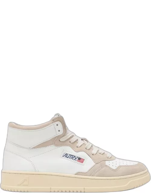 White/powder leather Medalist Mid sneaker
