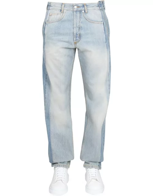 alexander mcqueen worker jeans with patche