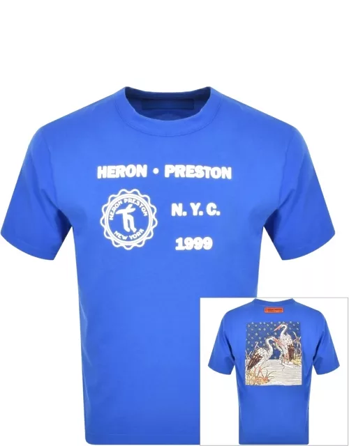 Heron Preston Medieval Heron T Shirt Blue
