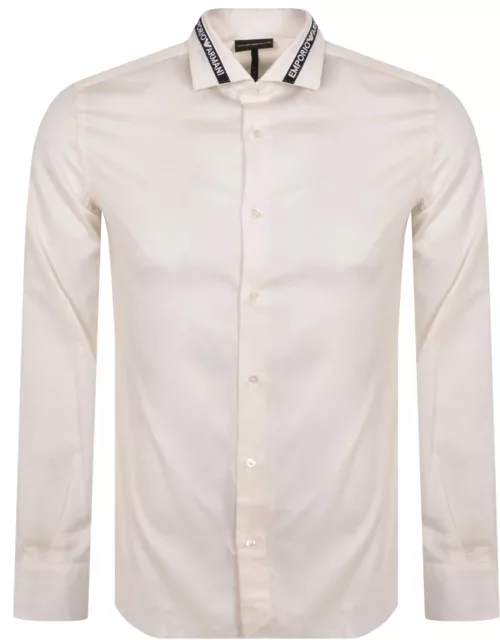 Emporio Armani Logo Long Sleeve Shirt White