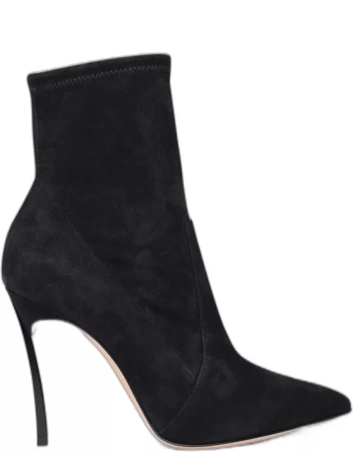 CASADEI Black Suede Blade Ankle Boot