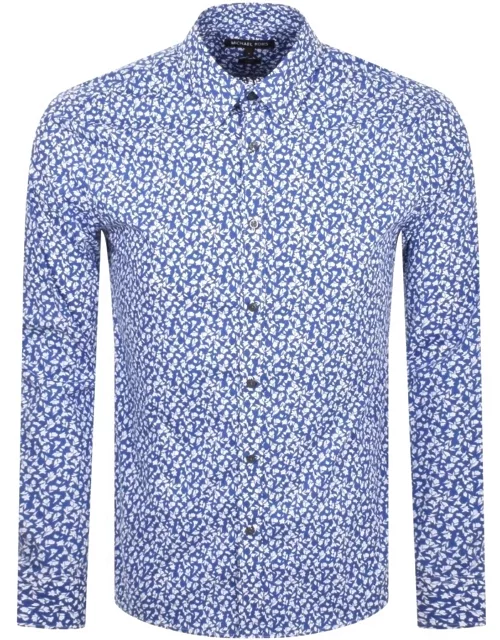 Michael Kors Flower Long Sleeved Shirt Blue