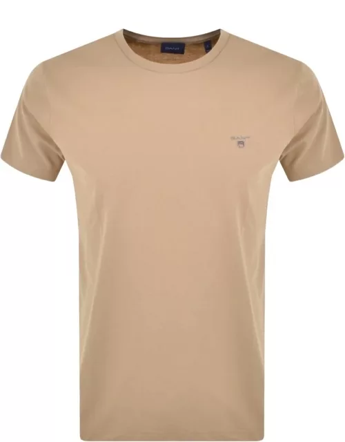 Gant Original Short Sleeve T Shirt Beige