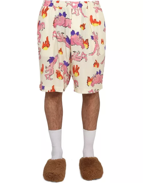marni bermuda shorts with print