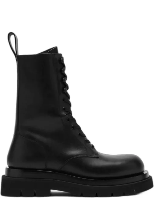 Lug black lace-up boot
