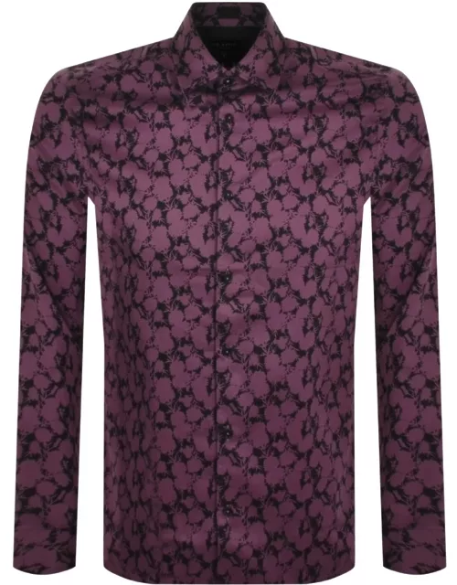 Ted Baker Comlee Floral Long Sleeved Shirt Purple