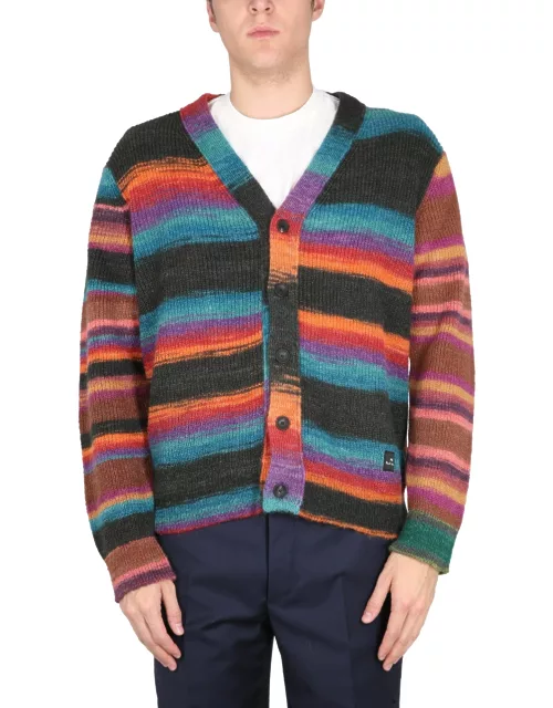 ps by paul smith cardigan with stripe pattern