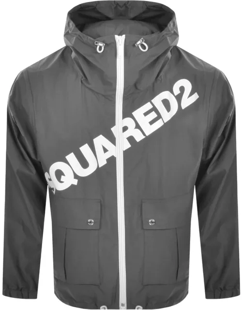 DSQUARED2 Logo Windbreaker Jacket Grey