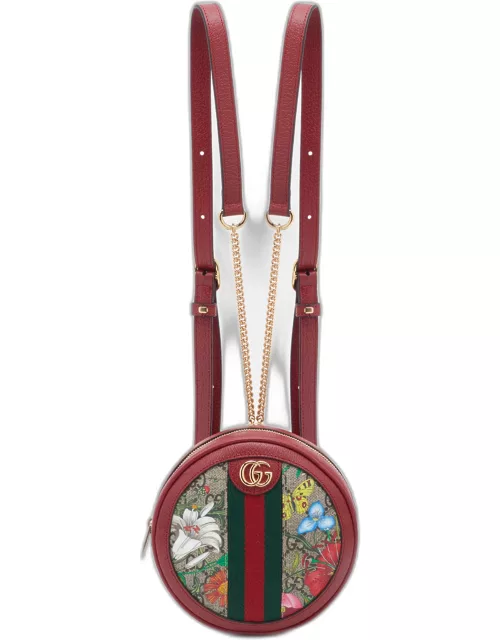 Gucci Multicolor/Red Flora GG Supreme Canvas and Leather Mini Ophidia Backpack