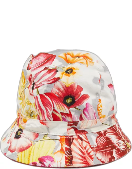 Salvatore Ferragamo Multicolor Floral Printed Cotton Bucket Hat