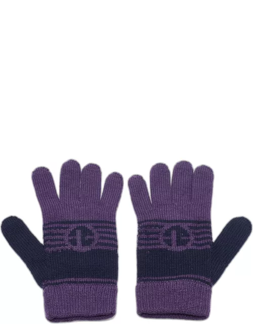 Emporio Armani Purple Wool Gloves