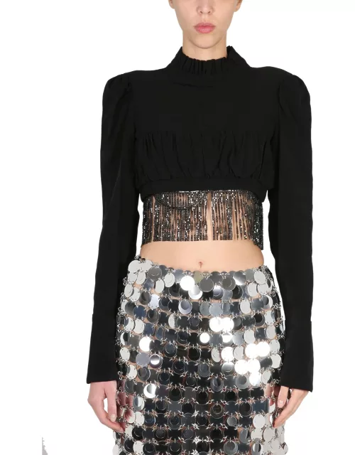 paco rabanne crop top with bang