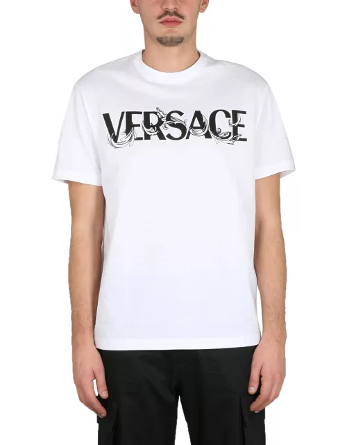 versace t-shirt with baroque logo