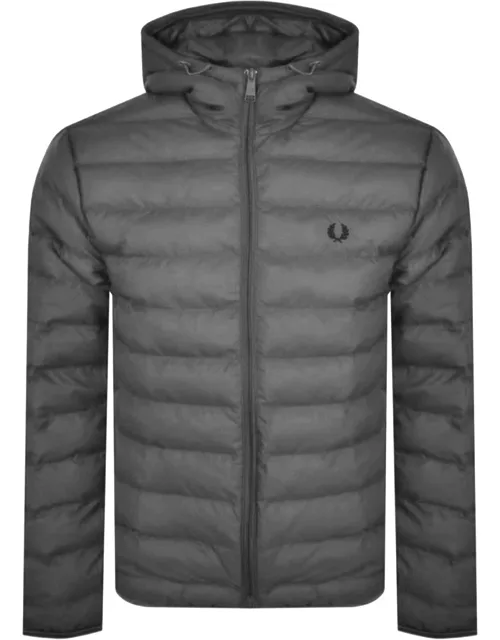 Fred Perry Hooded Insulated Jacket Grey