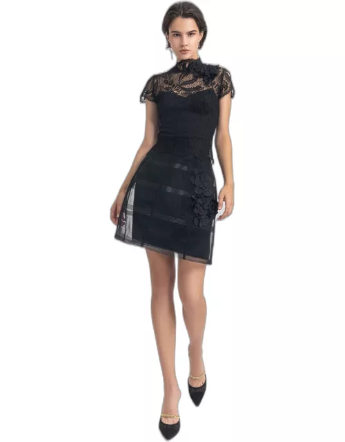 Gemy Maalouf Lace Top and Cage-Like Skirt