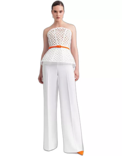 Gemy Maalouf Strapless Corset and Crepe Pant
