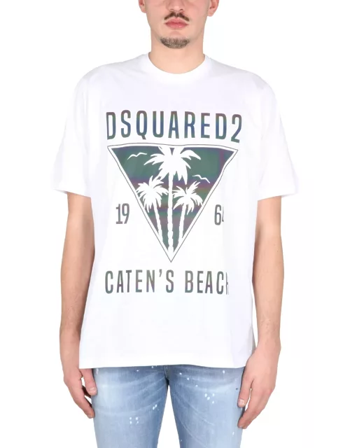 dsquared t-shirt d2 caten's beach
