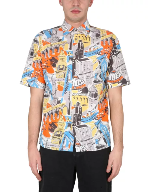 moschino city print shirt