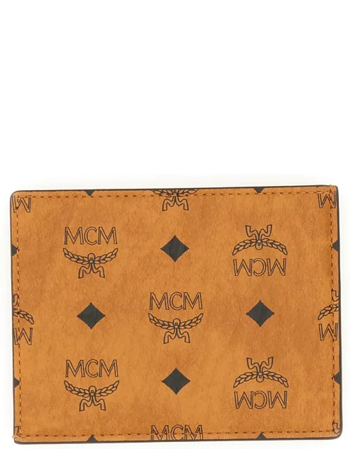 mcm monogram logo card holder