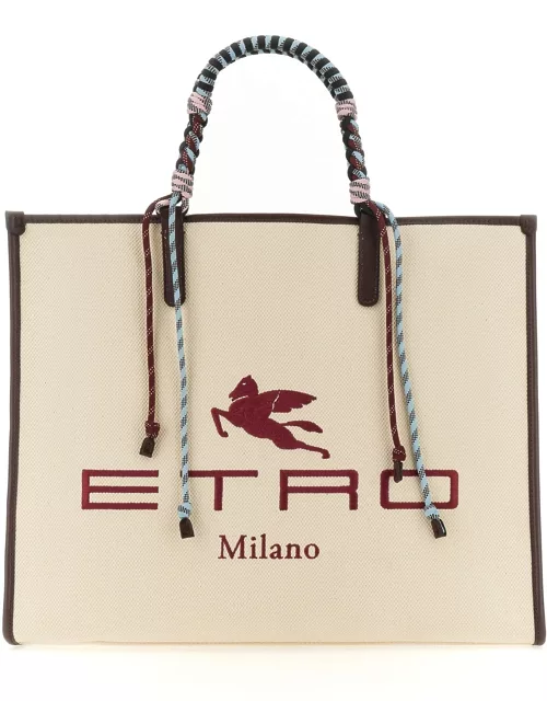 etro shopper bag with braided handle