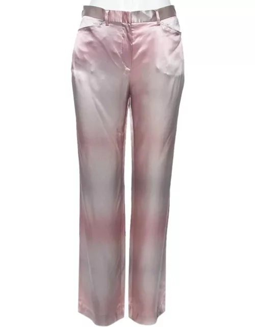 Emporio Armani Pink & Grey Silk Pants