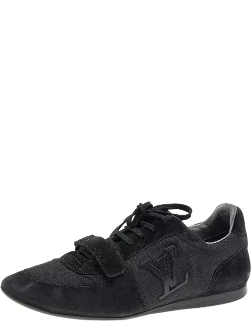 Louis Vuitton Black Fabric And Suede Low Top Sneaker