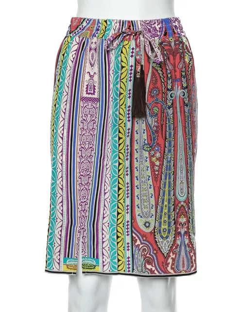 Etro Multicolor Paisley Printed Silk Mini Skirt