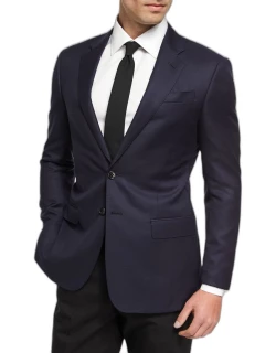 Soft Basic Wool Two-Button Sport Coat, Navy