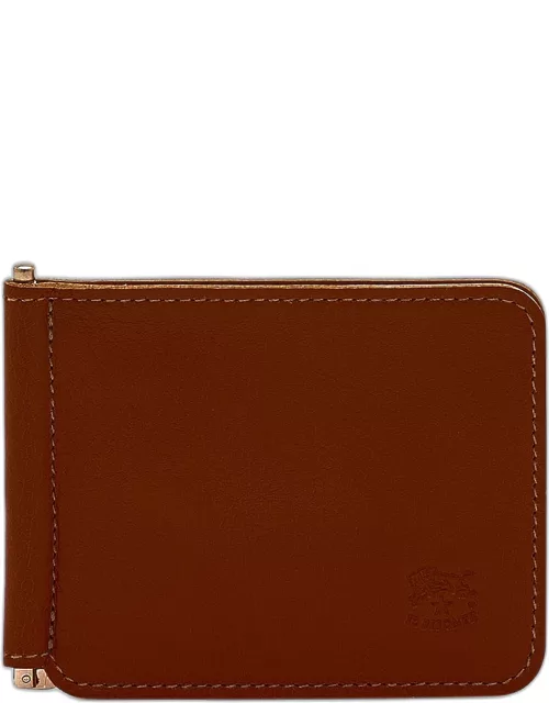 Men's Leather Bifold Wallet w/ Money Clip