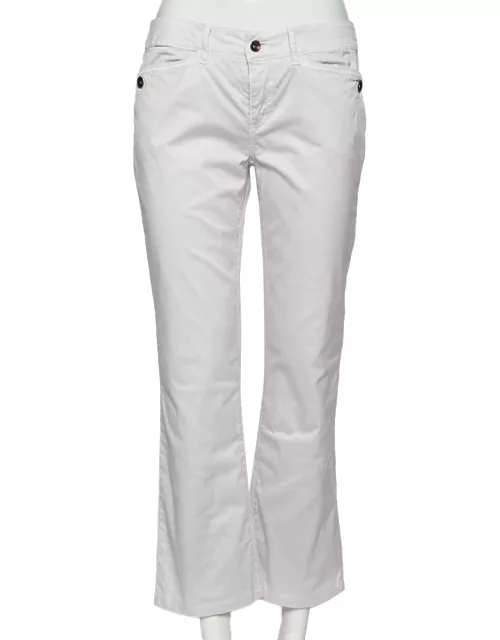 Emporio Armani White Cotton Regular Fit Pants