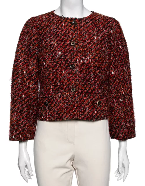 Dolce & Gabbana Multicolored Tweed Button Front Jacket