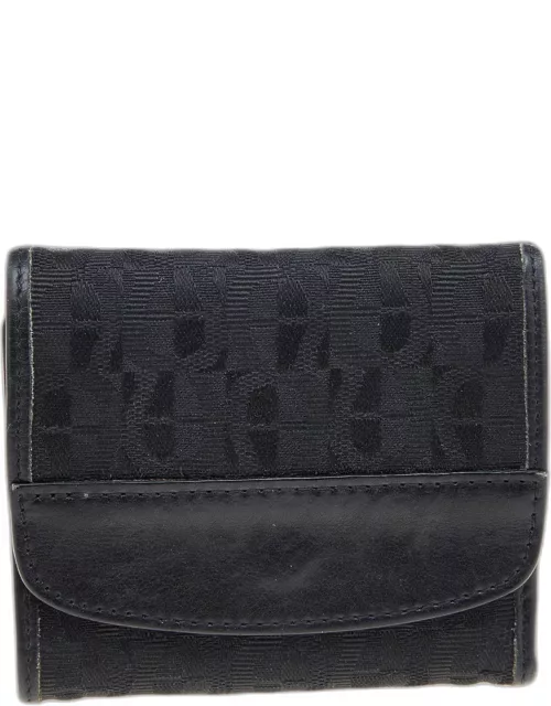 Aigner Black Signature Canvas and Leather Trifold Wallet