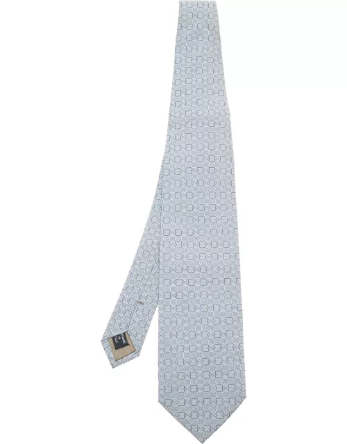 Giorgio Armani Blue Square Patterned Silk Jacquard Tie