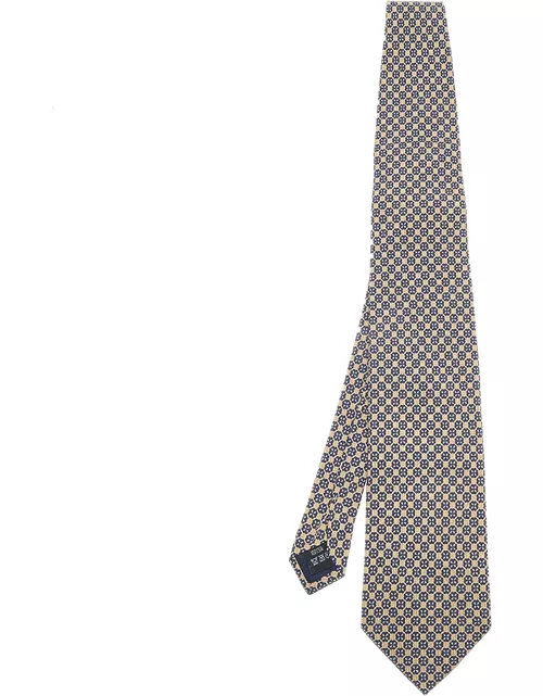 Dunhill Cream Floral Printed Silk tie