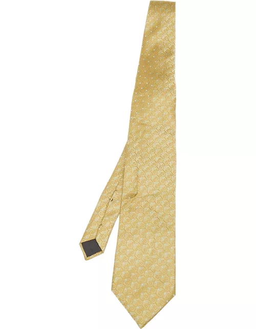 Lanvin Vintage Gold Jacquard Silk Tie