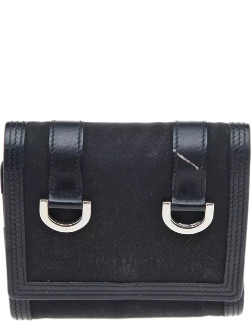 Givenchy Black Nylon and Leather Trifold Wallet