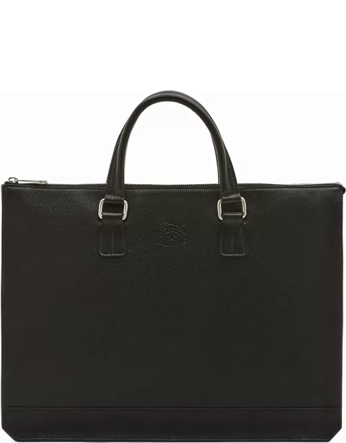 Men's Meleto Leather Zip Briefcase Bag