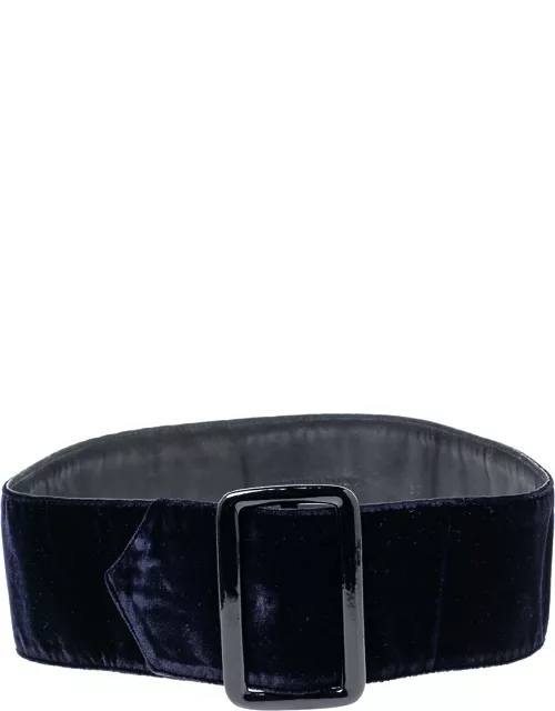 Giorgio Armani Dark Blue Velvet Buckle Waist Belt 55C