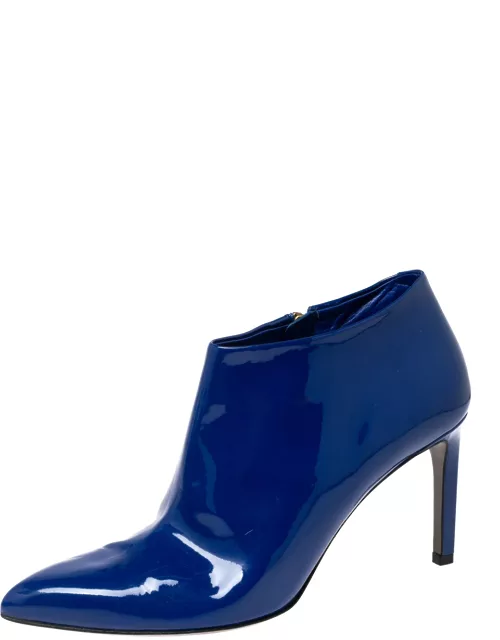 Gucci Blue Patent Leather Pointed Toe Bootie