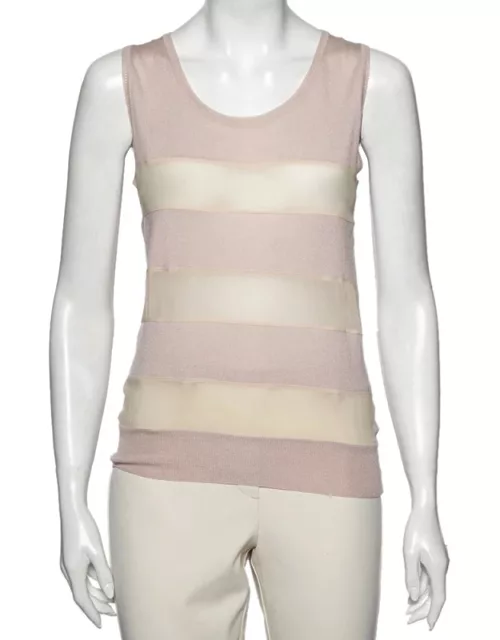 Dior Bicolor Wool and Silk Striped Sleeveless Jumper