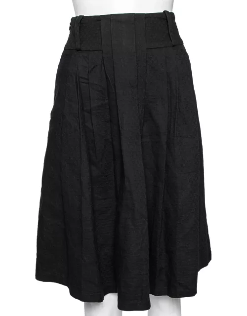 Class by Roberto Cavalli Black Cotton High Waist Skirt
