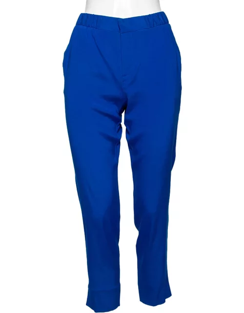 Roberto Cavalli Blue Silk Trousers