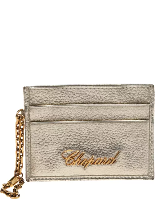 Chopard Gold Leather Happy Card Holder with Chain